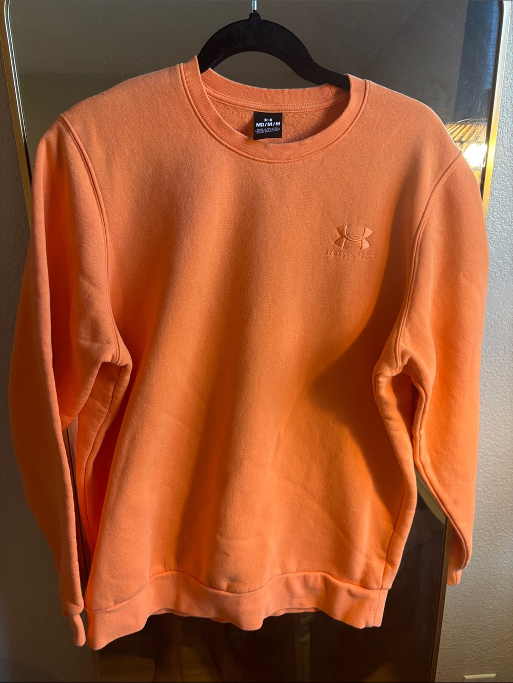 Under Armour Men’s Orange Crewneck Sweatshirt - Embroidered Logo